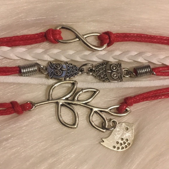 Multilayered Leather Charm Bracelet - Picture 2 of 3